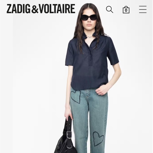 Zadig & Voltaire Tops - Zadig & Voltaire Topher Tomboy Top SMALL color Encre